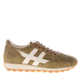 HOGAN uomo H671 sneaker 86er in camoscio VERDE e pelle bianca
