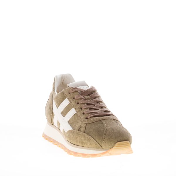 HOGAN uomo H671 sneaker 86er in camoscio VERDE e pelle bianca - immagine 2