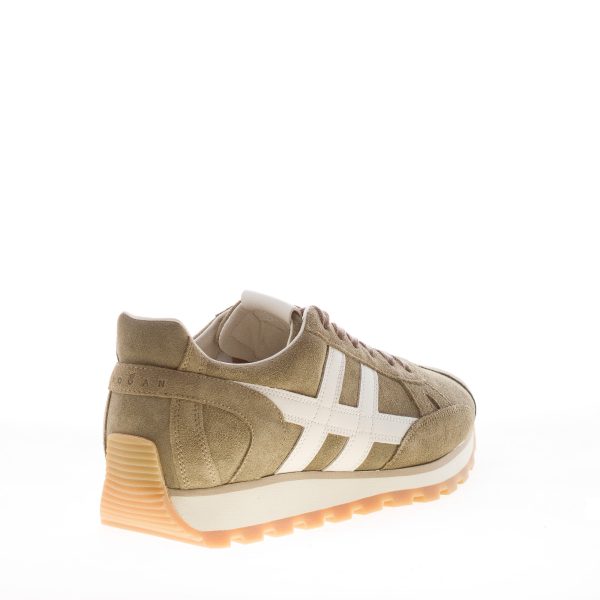 HOGAN uomo H671 sneaker 86er in camoscio VERDE e pelle bianca - immagine 3