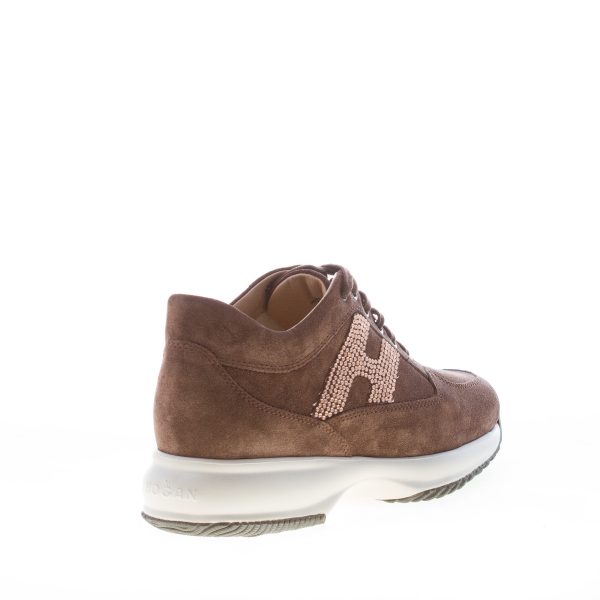 HOGAN donna Interactive in camoscio MARRONE con H di strass - immagine 3