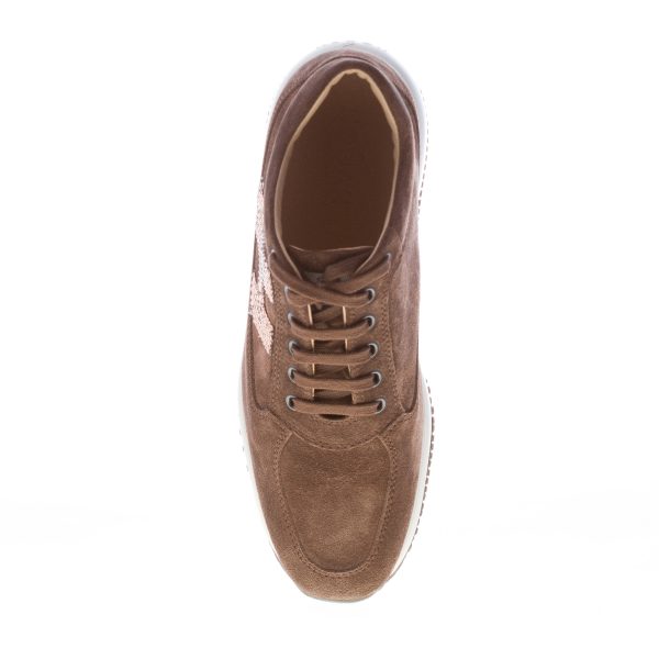 HOGAN donna Interactive in camoscio MARRONE con H di strass - immagine 5