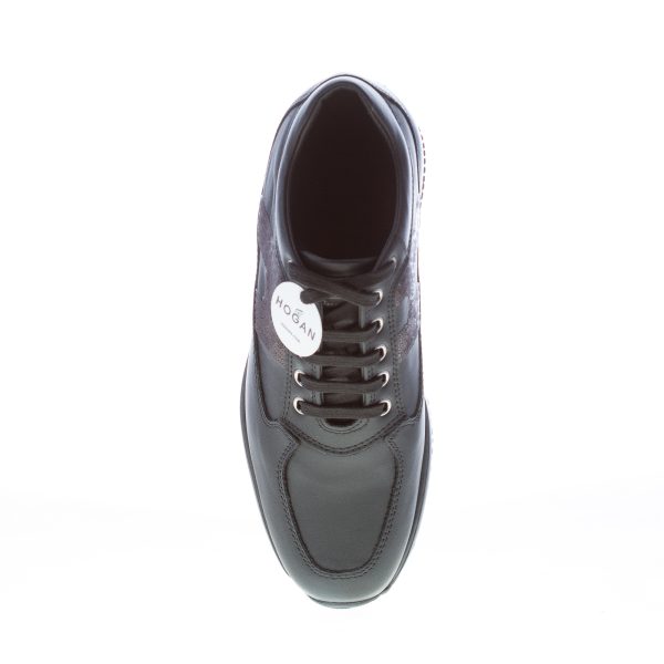 HOGAN donna Interactive sneaker in pelle NERO con H di micro-paillettes - immagine 5