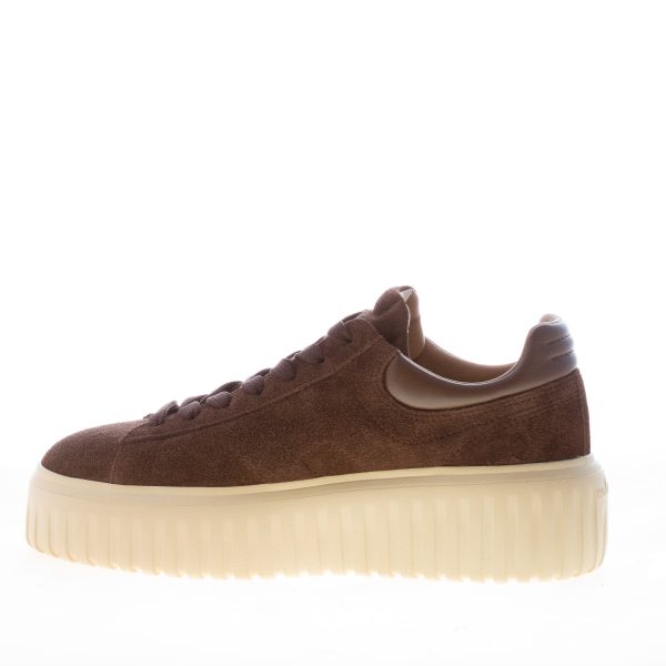 HOGAN donna sneaker H-Stripes in camoscio e pelle MARRONE - immagine 4