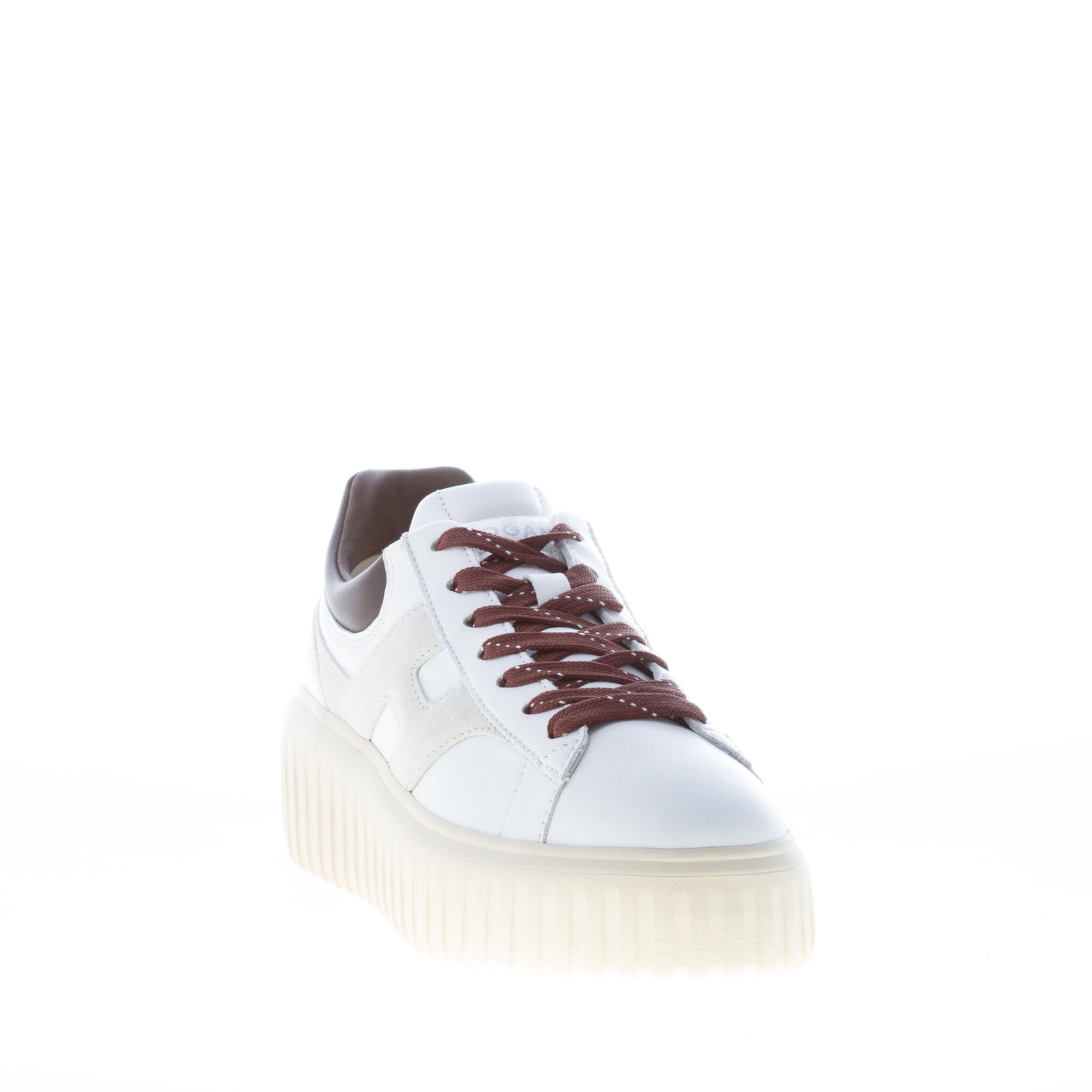 HOGAN donna sneaker H-Stripes in nappa BIANCO e MARRONE – Bild 2