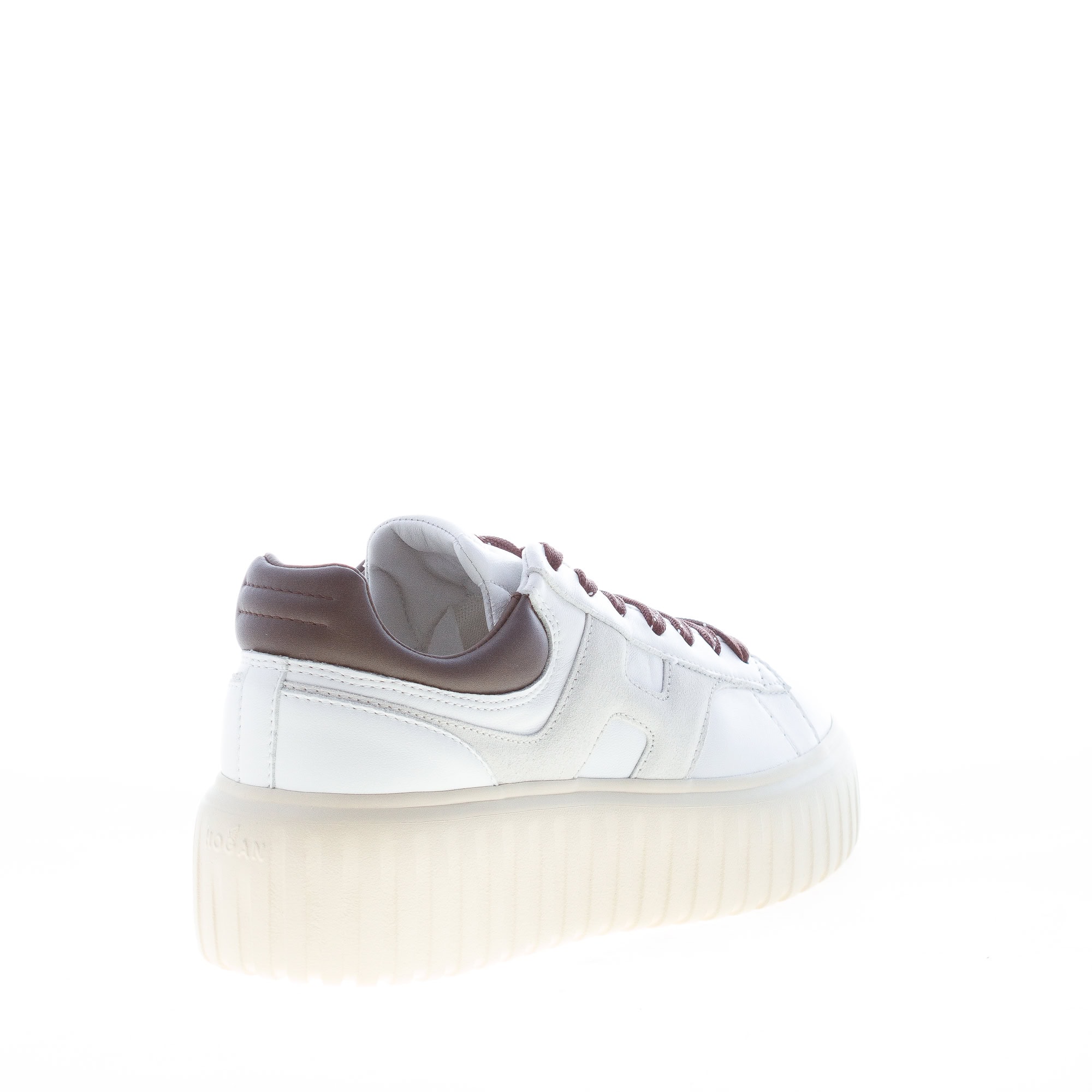 HOGAN donna sneaker H-Stripes in nappa BIANCO e MARRONE – Bild 3