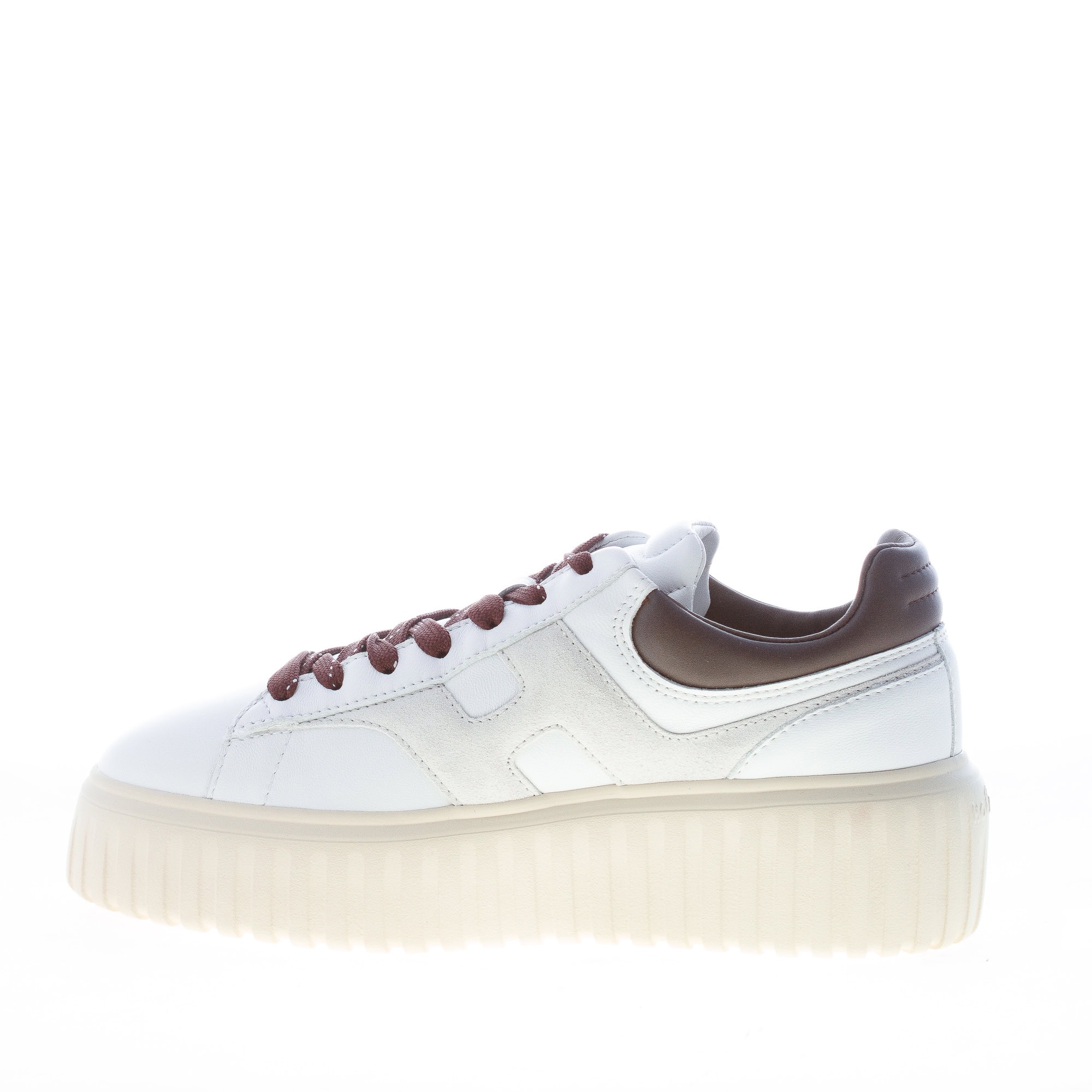 HOGAN donna sneaker H-Stripes in nappa BIANCO e MARRONE – Bild 4