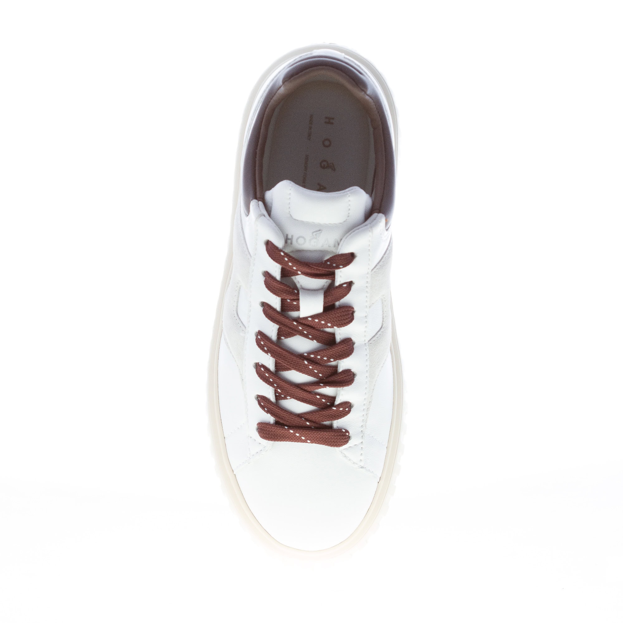 HOGAN donna sneaker H-Stripes in nappa BIANCO e MARRONE – Bild 5