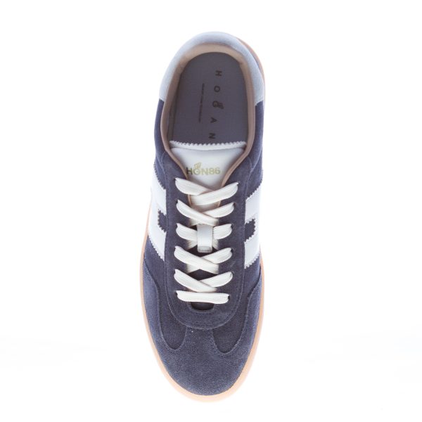 HOGAN donna H647 sneaker Cool in camoscio BLU NOTTE più bianco - immagine 5