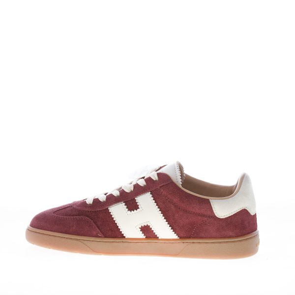 HOGAN donna H647 Cool sneaker in camoscio BORDEAUX più panna - immagine 4