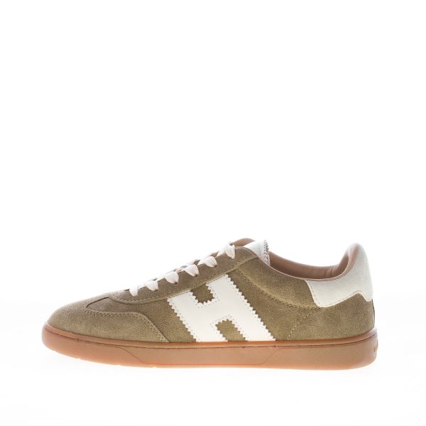 HOGAN donna H647 sneaker Cool in camoscio VERDE MILITARE più bianco - immagine 4