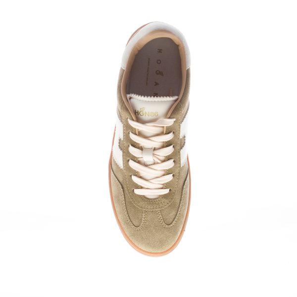 HOGAN donna H647 sneaker Cool in camoscio VERDE MILITARE più bianco - immagine 5