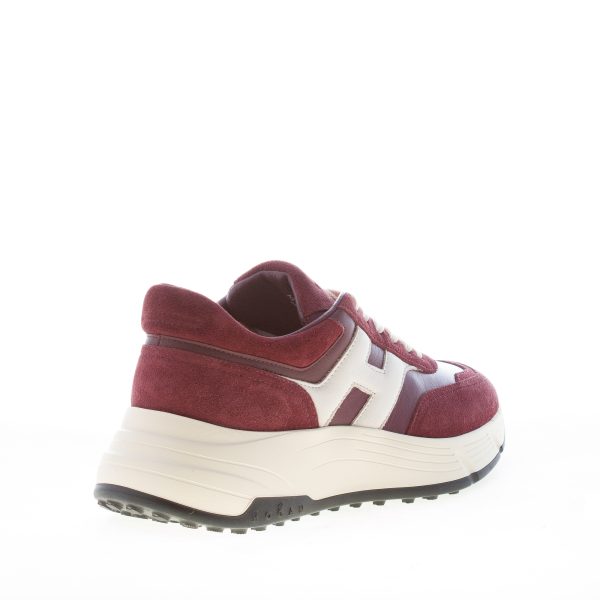 HOGAN donna H669 sneaker HI FI in camoscio e nappa BORDEAUX più bianco - immagine 3