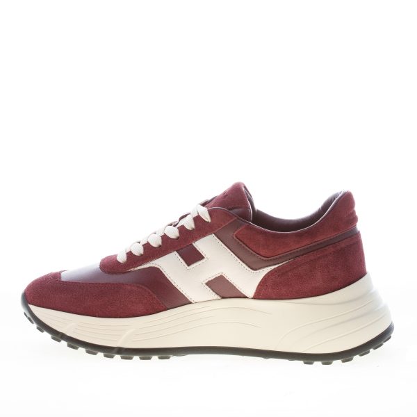 HOGAN donna H669 sneaker HI FI in camoscio e nappa BORDEAUX più bianco - immagine 4