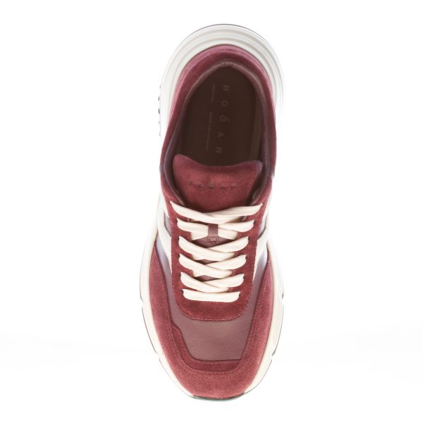 HOGAN donna H669 sneaker HI FI in camoscio e nappa BORDEAUX più bianco - immagine 5