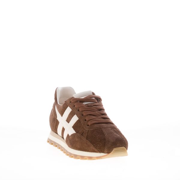 HOGAN donna H671 sneaker 86er in camoscio MARRONE e bianco - immagine 2