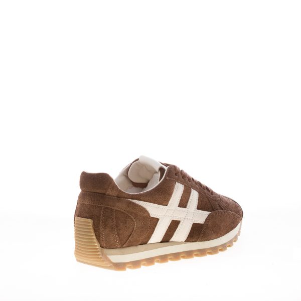 HOGAN donna H671 sneaker 86er in camoscio MARRONE e bianco - immagine 3