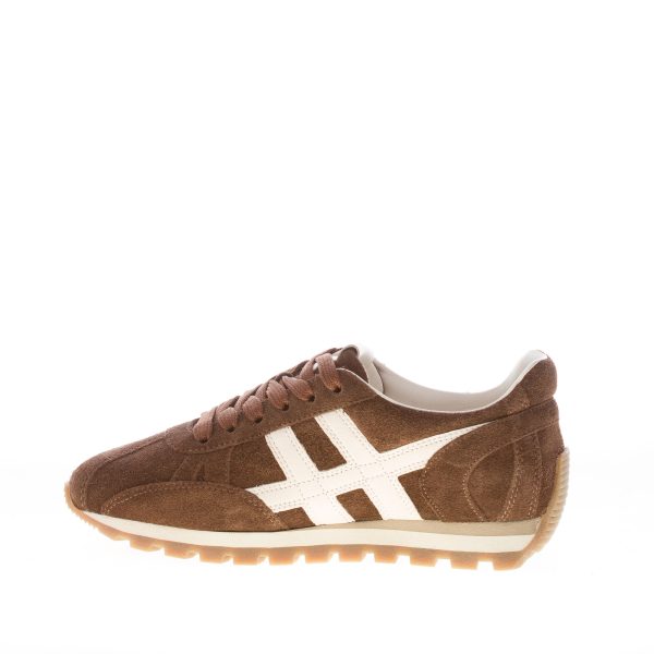 HOGAN donna H671 sneaker 86er in camoscio MARRONE e bianco - immagine 4