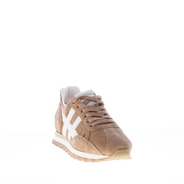 HOGAN donna H671 sneaker 86er in camoscio TORTORA e bianco - immagine 2