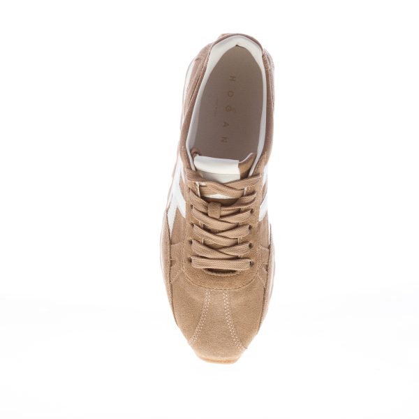 HOGAN donna H671 sneaker 86er in camoscio TORTORA e bianco - immagine 5