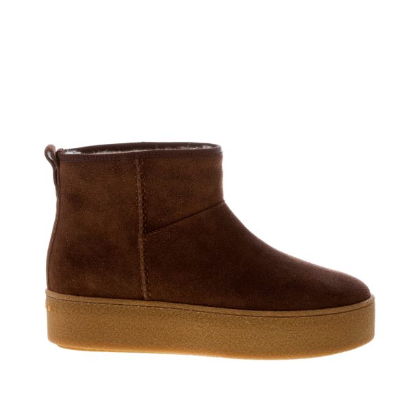 HOGAN donna H681 stivaletto Cool in camoscio MARRONE con suola platform