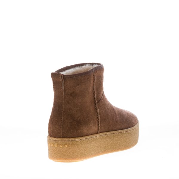 HOGAN donna H681 stivaletto Cool in camoscio MARRONE con suola platform - immagine 3