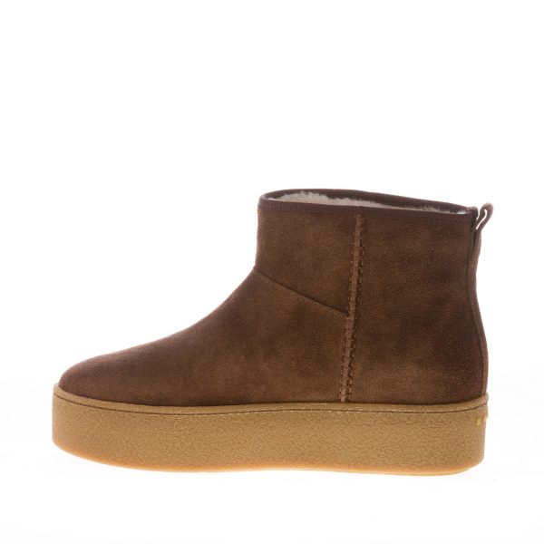 HOGAN donna H681 stivaletto Cool in camoscio MARRONE con suola platform - immagine 4