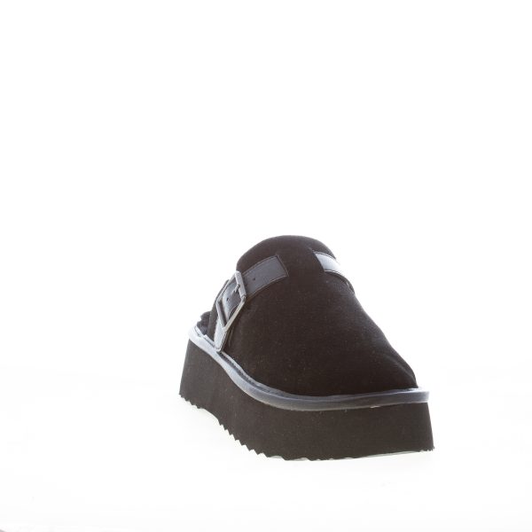 HOOR donna sabot Neptune in camoscio NERO con fodera in pelliccia - immagine 2