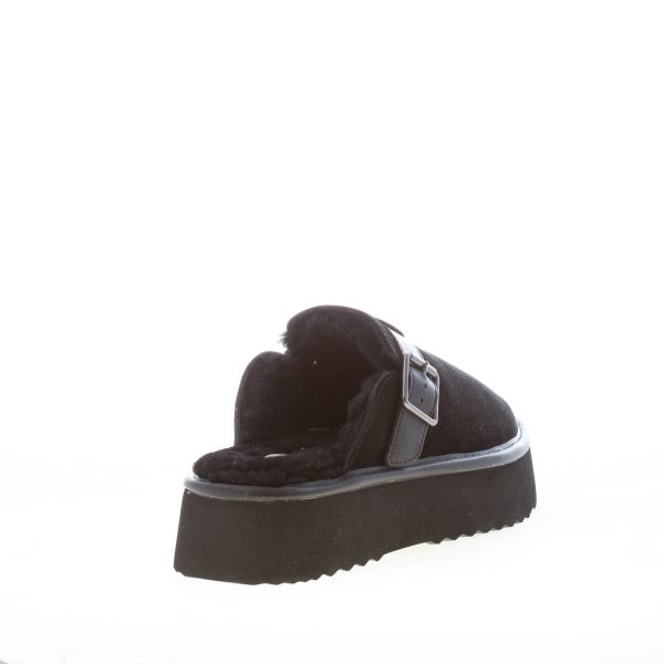 HOOR donna sabot Neptune in camoscio NERO con fodera in pelliccia - immagine 3