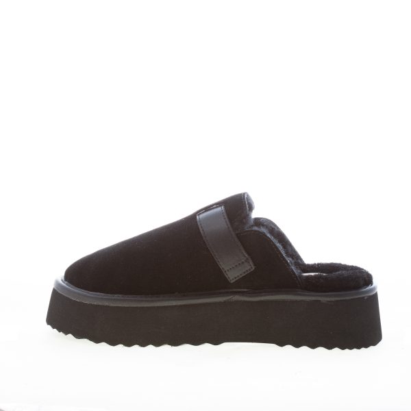 HOOR donna sabot Neptune in camoscio NERO con fodera in pelliccia - immagine 4