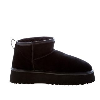 HOOR donna stivaletto Vega in camoscio NERO con fodera in eco-pelliccia