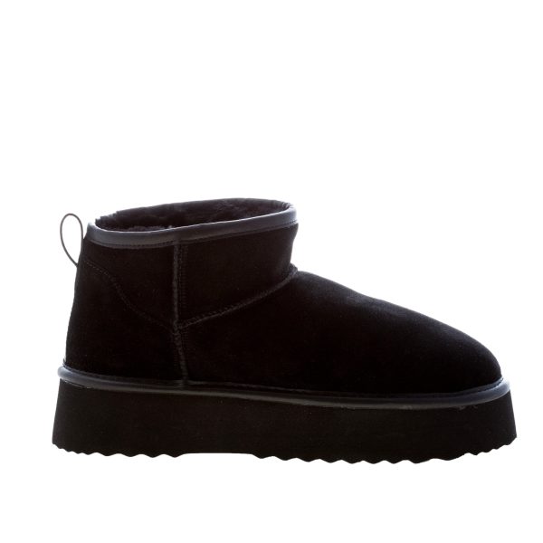 HOOR donna stivaletto Vega in camoscio NERO con fodera in eco-pelliccia