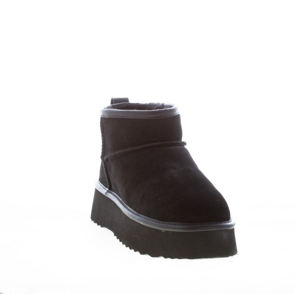 HOOR donna stivaletto Vega in camoscio NERO con fodera in eco-pelliccia - immagine 2