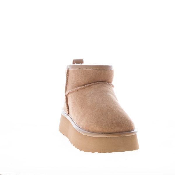 HOOR donna stivaletto Vega in camoscio CAMMELLO con fodera in eco-pelliccia - immagine 2