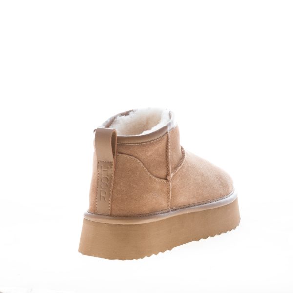 HOOR donna stivaletto Vega in camoscio CAMMELLO con fodera in eco-pelliccia - immagine 3