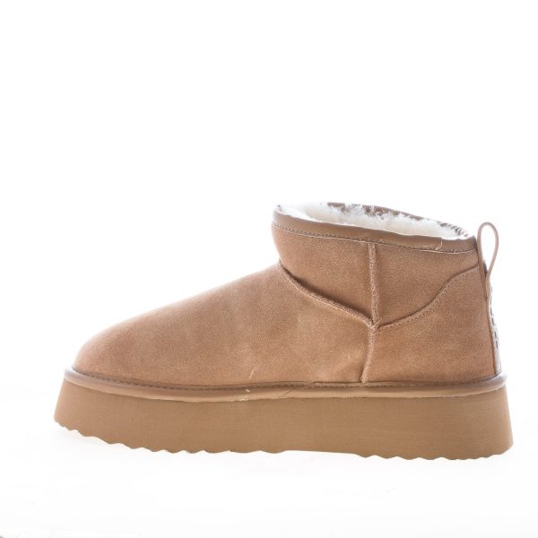 HOOR donna stivaletto Vega in camoscio CAMMELLO con fodera in eco-pelliccia - immagine 4