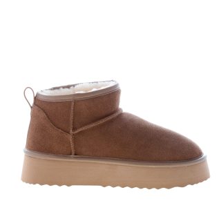 HOOR donna stivaletto Vega in camoscio MARRONE con fodera in eco-pelliccia