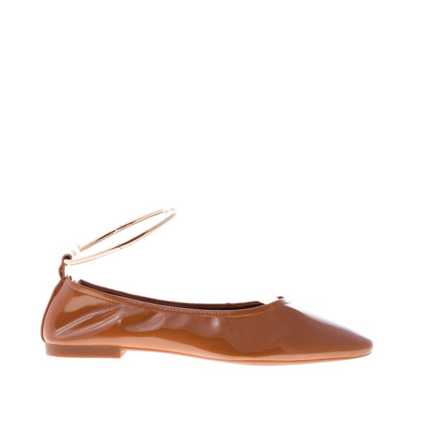JEFFREY CAMPBELL donna ballerina Tippy in vernice CUOIO con cinturino braccialetto alla caviglia