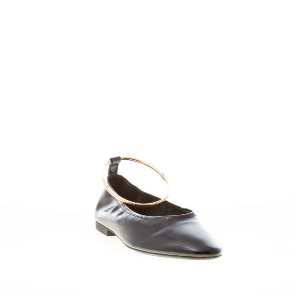 JEFFREY CAMPBELL donna ballerina Tippy in vernice NERO con cinturino braccialetto alla caviglia - immagine 2