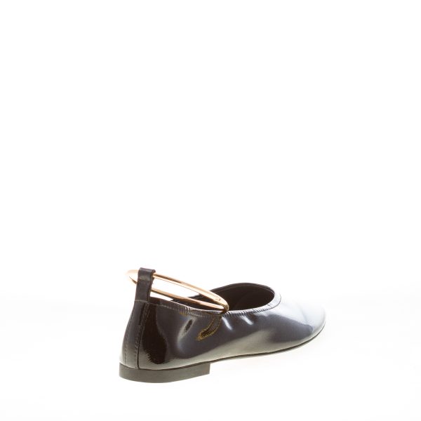 JEFFREY CAMPBELL donna ballerina Tippy in vernice NERO con cinturino braccialetto alla caviglia - immagine 3