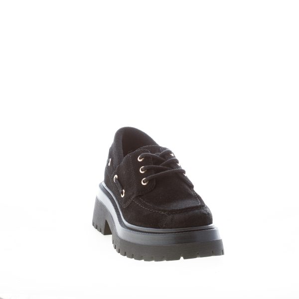 STEVE MADDEN donna scarpa allacciata Detroit in camoscio NERO. Tacco 5 cm - immagine 2