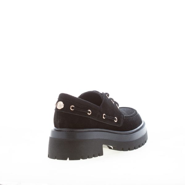 STEVE MADDEN donna scarpa allacciata Detroit in camoscio NERO. Tacco 5 cm - immagine 3
