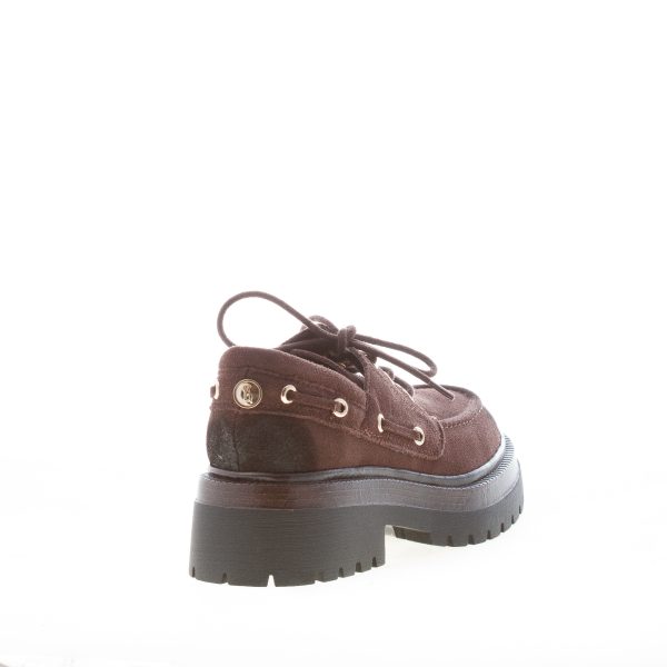 STEVE MADDEN donna scarpa allacciata Detroit in camoscio MARRONE. Tacco 5 cm - immagine 3