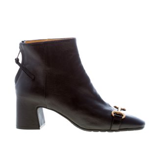 MARA BINI donna stivaletto Perla in nappa NERO con morsetto oro. Zip. Tacco 6 cm