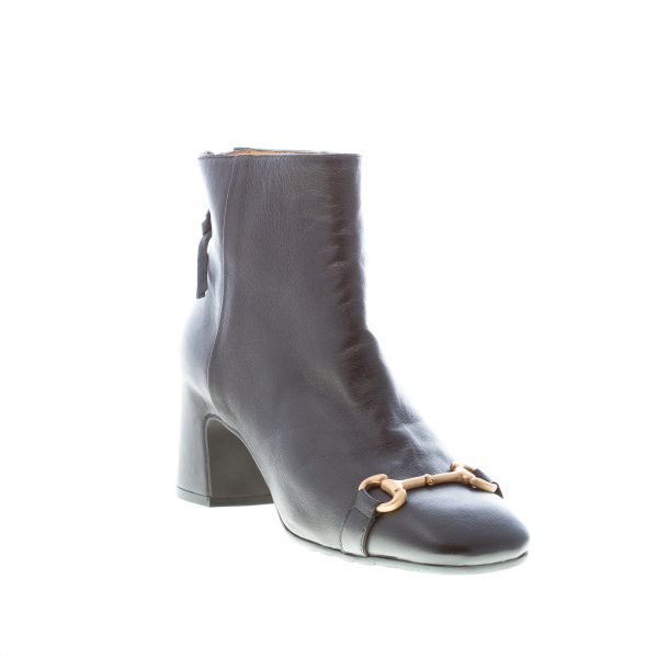 MARA BINI donna stivaletto Perla in nappa NERO con morsetto oro. Zip. Tacco 6 cm - immagine 2