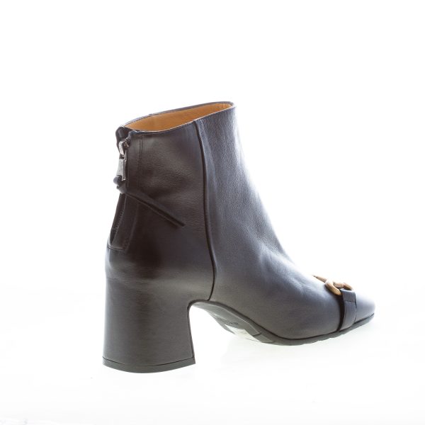 MARA BINI donna stivaletto Perla in nappa NERO con morsetto oro. Zip. Tacco 6 cm - immagine 3