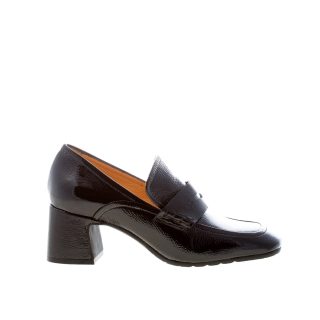 MARA BINI donna mocassino accollato Perla in naplak NERO con mascherina. Tacco 6 cm