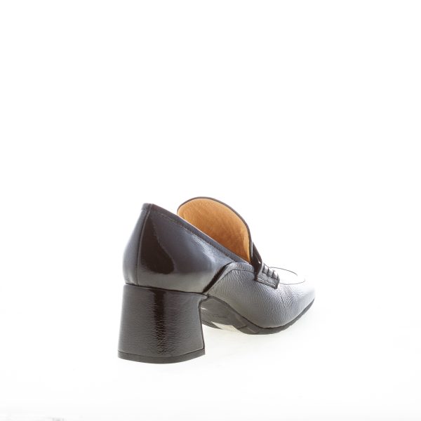 MARA BINI donna mocassino accollato Perla in naplak NERO con mascherina. Tacco 6 cm - immagine 3