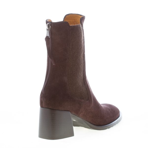 MARA BINI donna stivaletto Fabia in camoscio TESTA DI MORO con zip. Tacco 6,5 cm - immagine 3