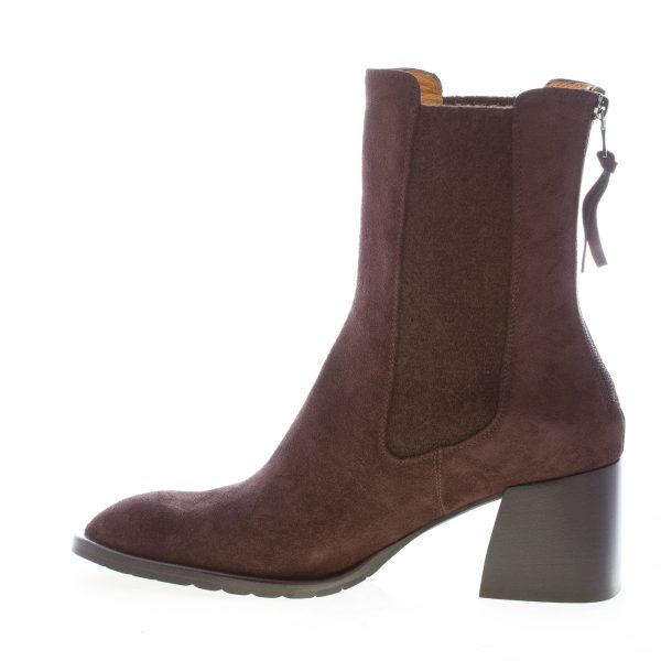 MARA BINI donna stivaletto Fabia in camoscio TESTA DI MORO con zip. Tacco 6,5 cm - immagine 4