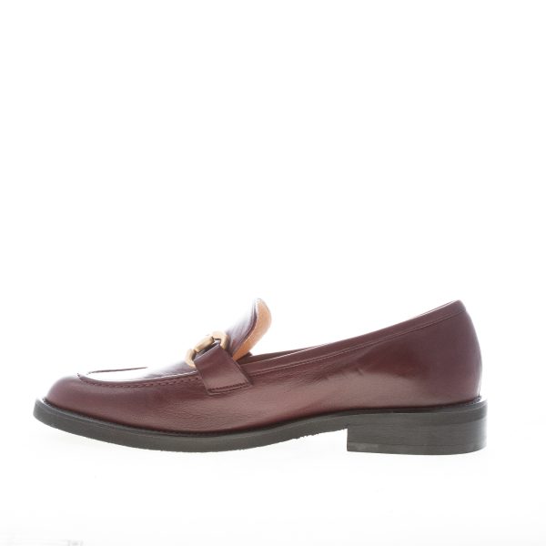 MARA BINI donna mocassino Corinne in pelle VINACCIA con morsetto. Tacco 3 cm. - immagine 4